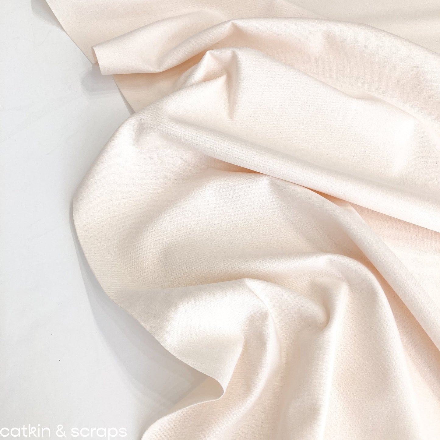 45cm Piece Rose & Hubble Plain Quilting Cotton in Cream