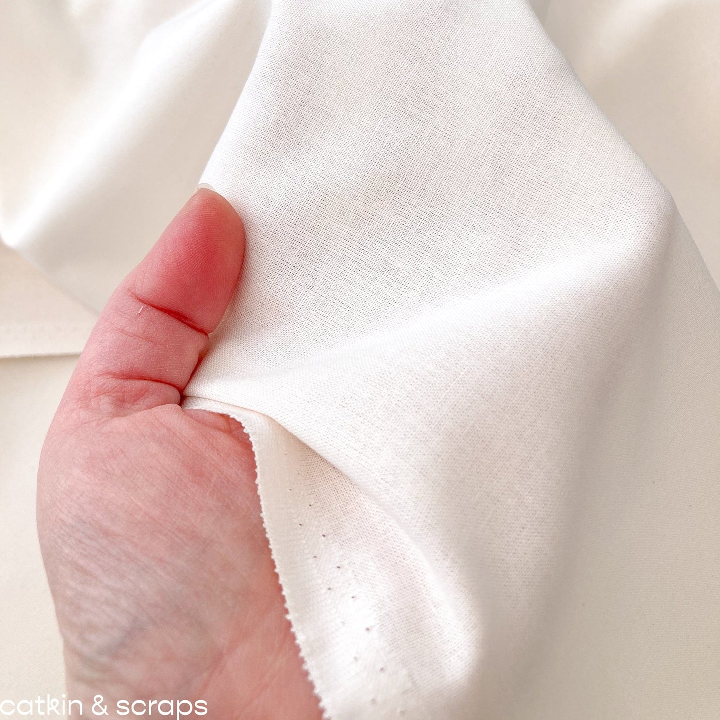 45cm Piece Rose & Hubble Plain Quilting Cotton in Cream