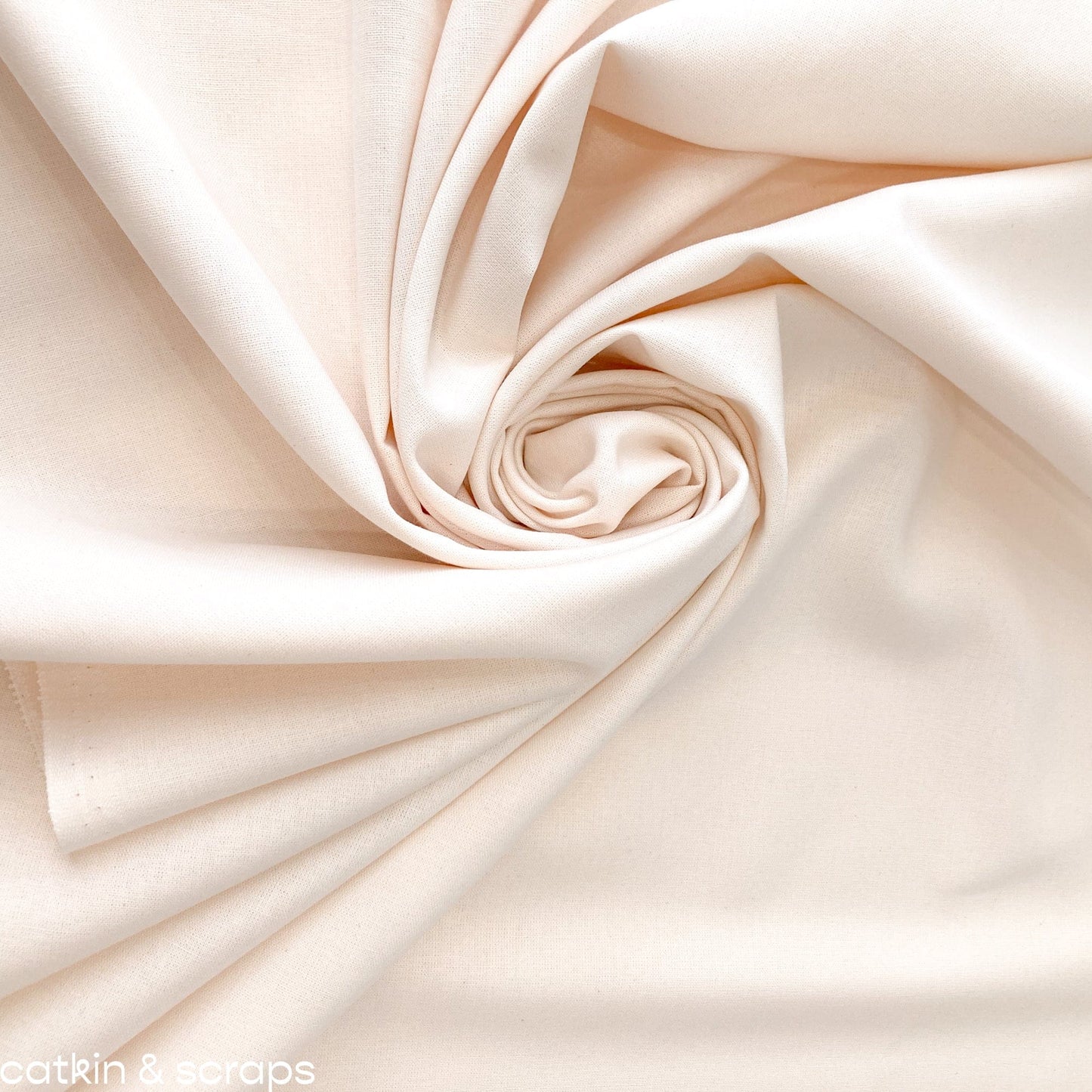 45cm Piece Rose & Hubble Plain Quilting Cotton in Cream