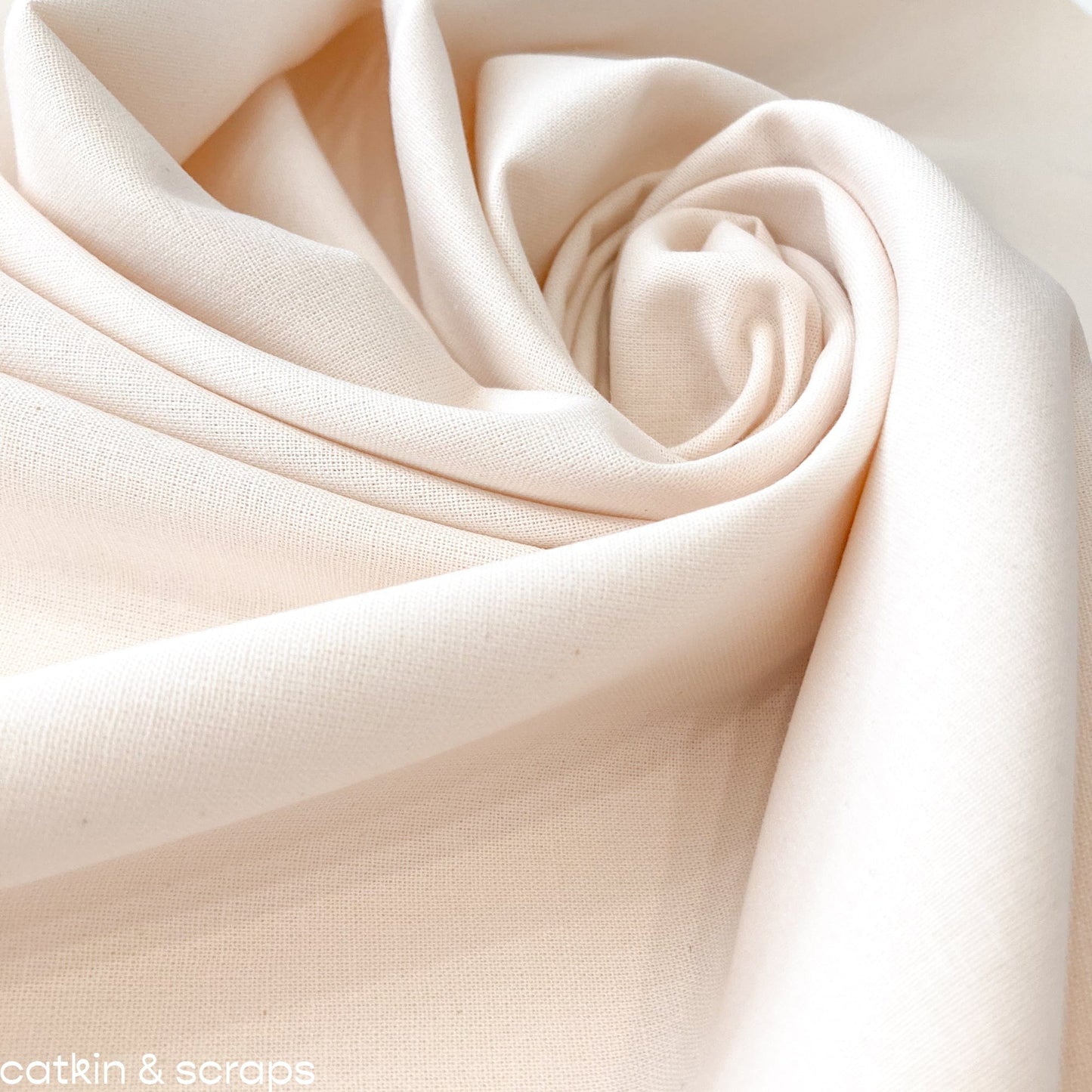 45cm Piece Rose & Hubble Plain Quilting Cotton in Cream