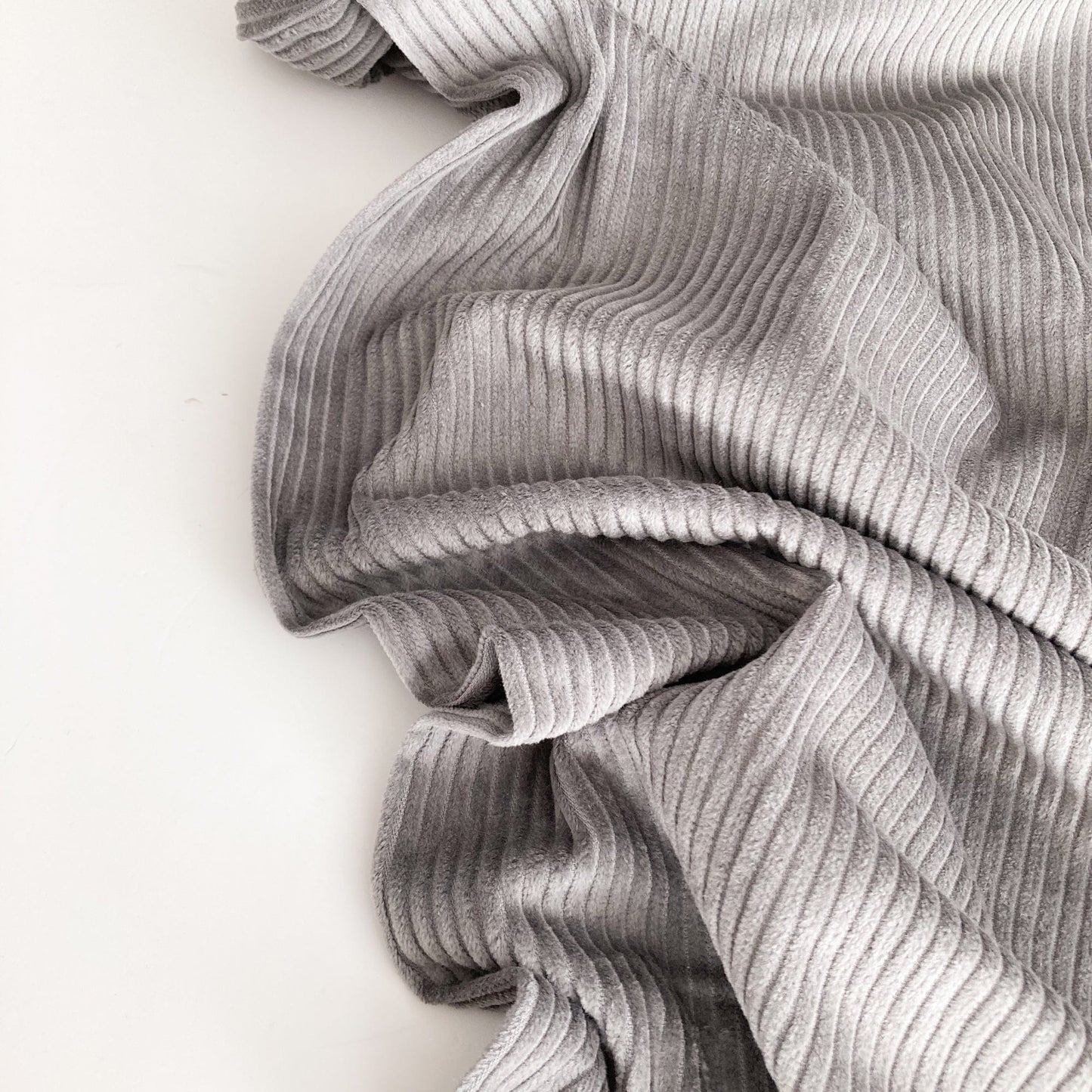 Washed Cotton Jumbo Corduroy in Grey