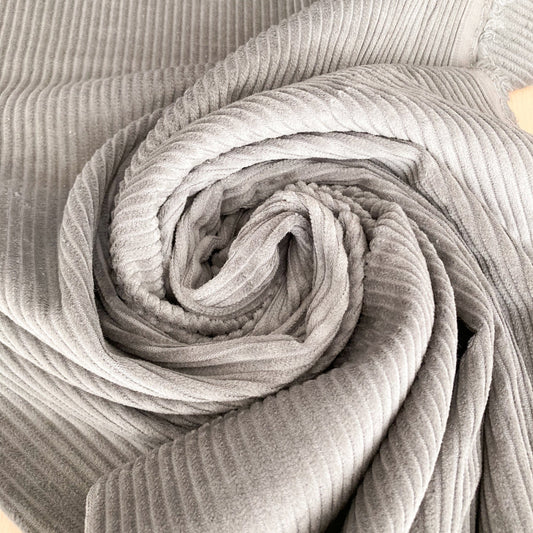 Washed Cotton Jumbo Corduroy in Grey