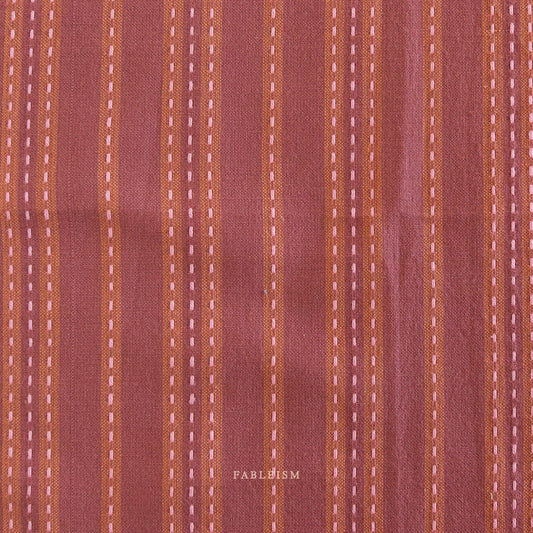Fableism 'Lucky Loom' Woven Cotton 'Blackberry Stitch Stripe'