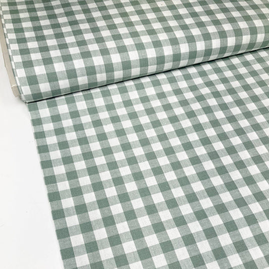 80cm Piece Fableism 'Camp Ginghams' Woven Cotton 'Granite'