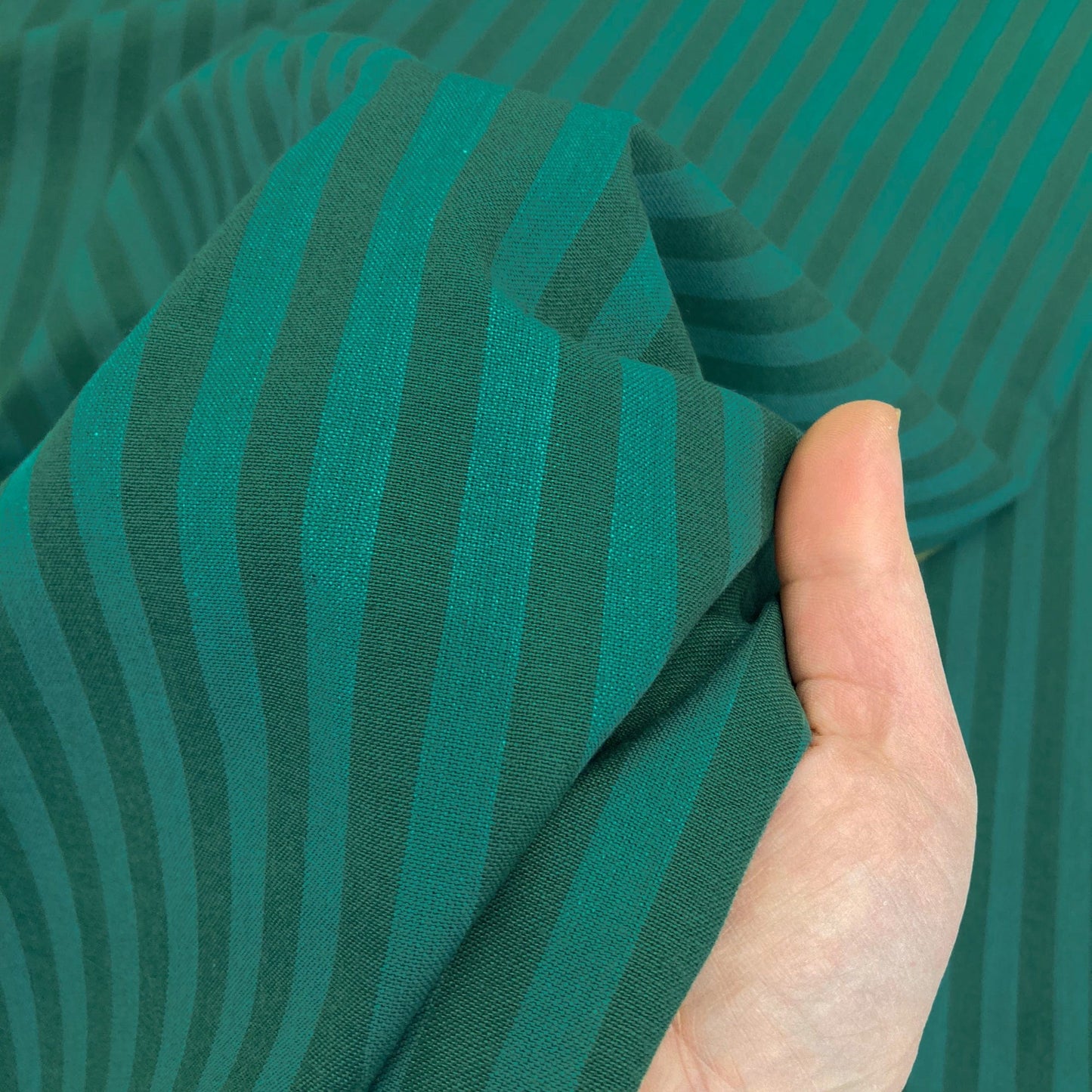 Fableism 'Sun Stripes' Woven Cotton 'Bottle Green'