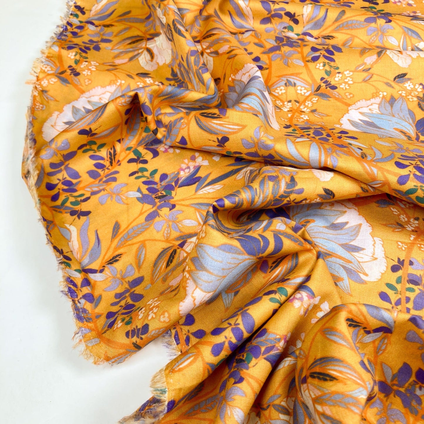 Fabric Freedom Cotton Lawn 'Mustard Floral'
