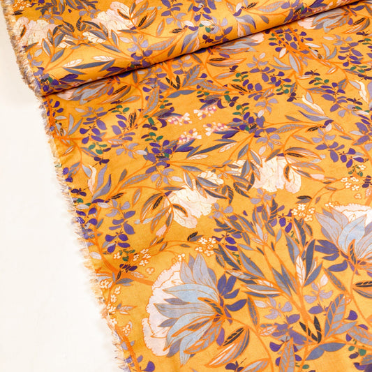 Fabric Freedom Cotton Lawn 'Mustard Floral'
