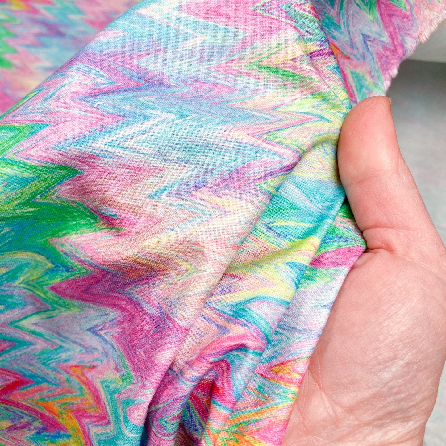 Fabric Freedom Quilting Cotton 'Zig Zags Pastel'