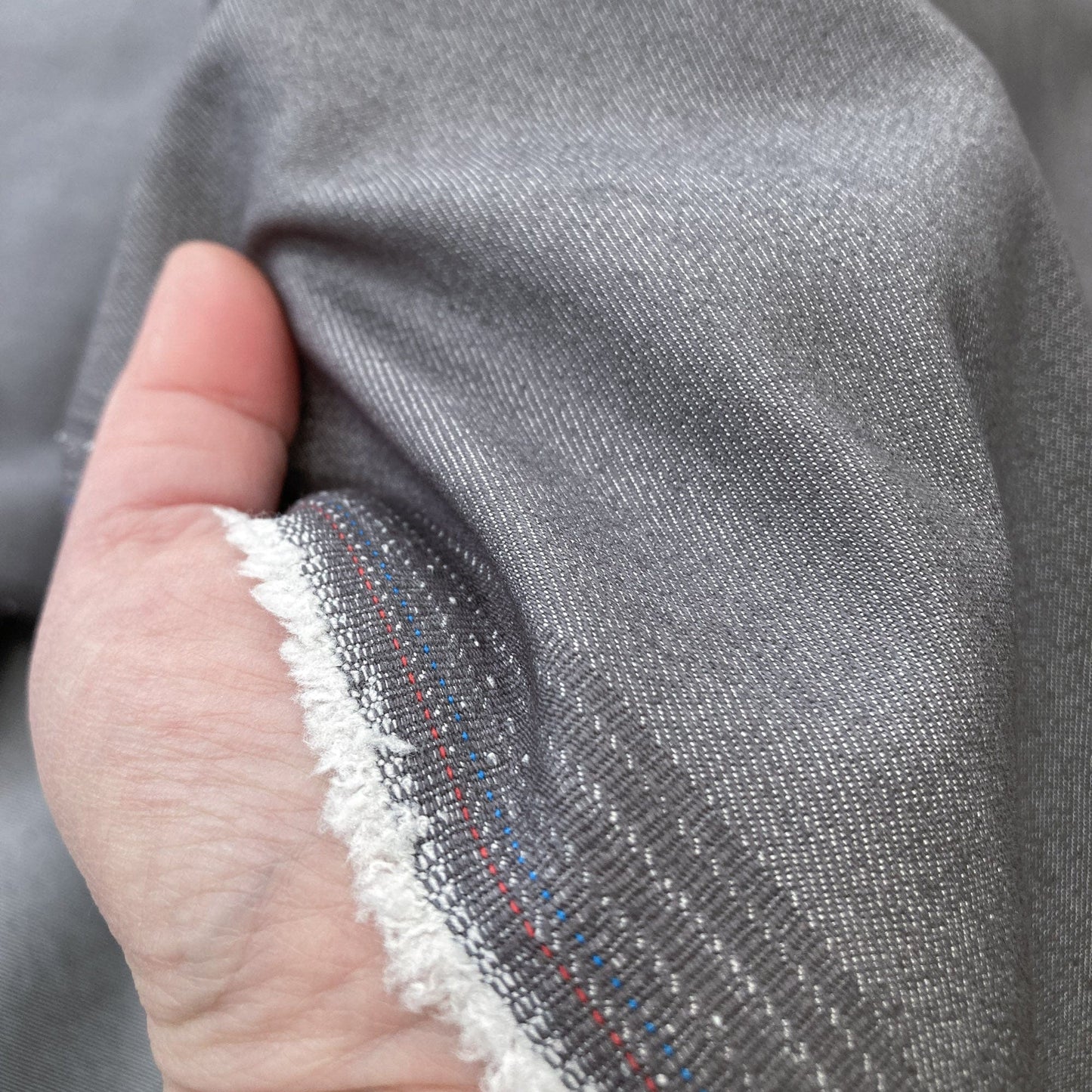 50cm Piece Grey Stretch Denim