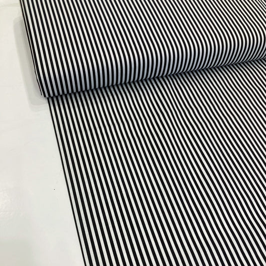 Deadstock: Ex-Joann Quilting Cotton 'Black and White Stripe'