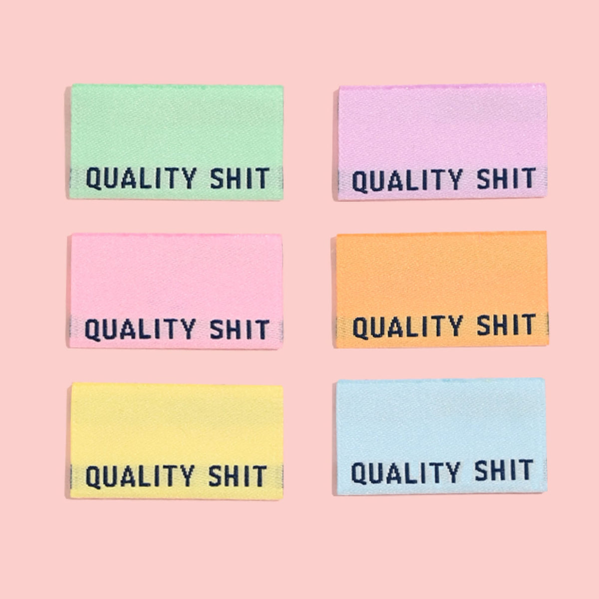 Kylie and the Machine Sewing Labels: 'Quality Shit' Pastel
