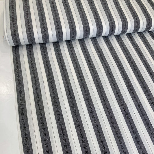 Linen Viscose Diamond Stripe