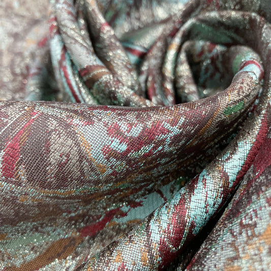 Metallic Jacquard With Abstract Design in Sea Green