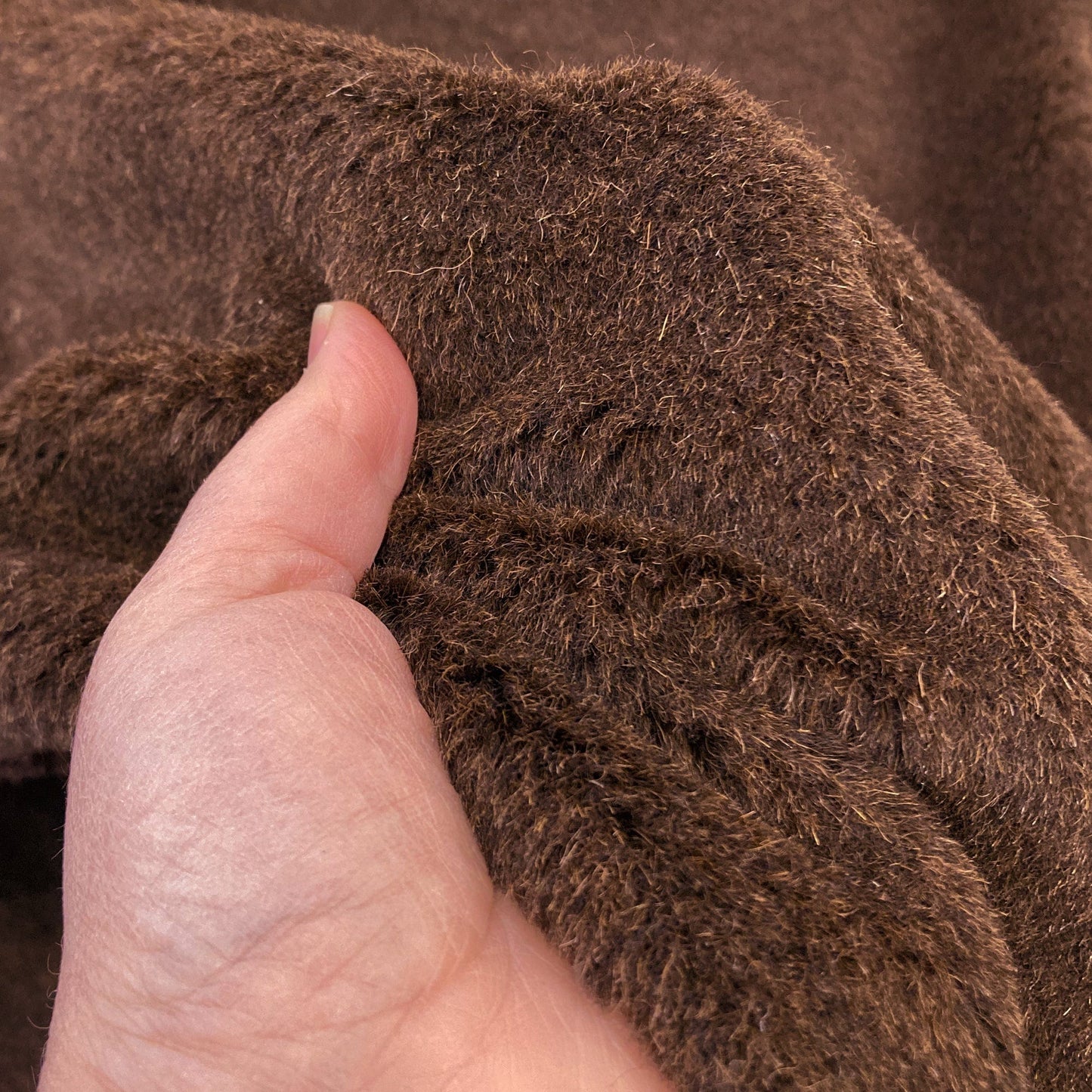 Soft Faux Fur Fabric In Chocolate Brown