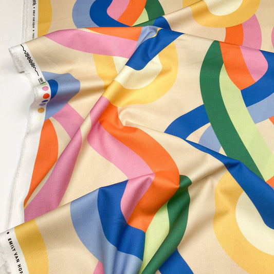 Moda Emily van Hoff 'Groove' Quilting Cotton Squiggle in 'Luminous Multi'