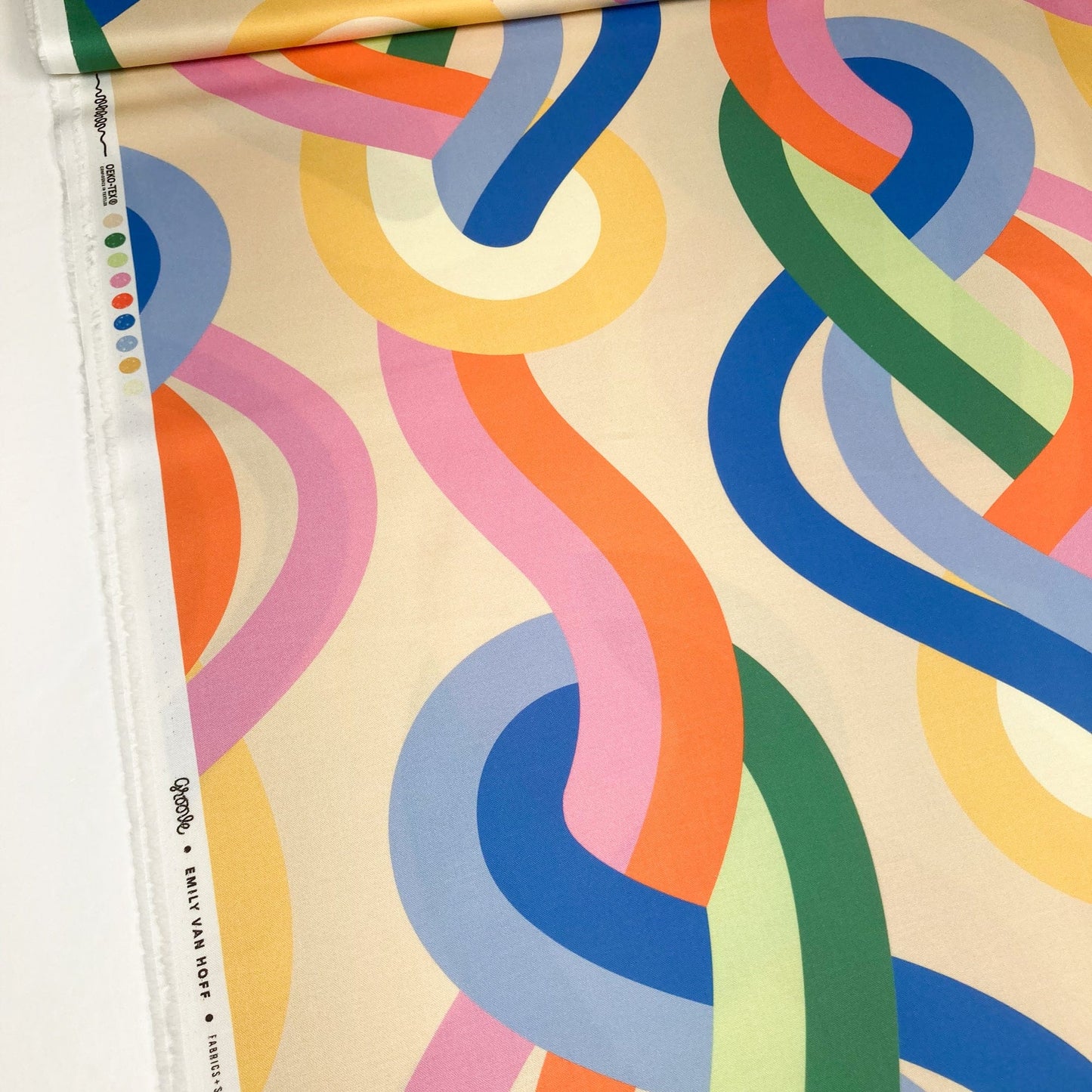 Moda Emily van Hoff 'Groove' Quilting Cotton Squiggle in 'Luminous Multi'
