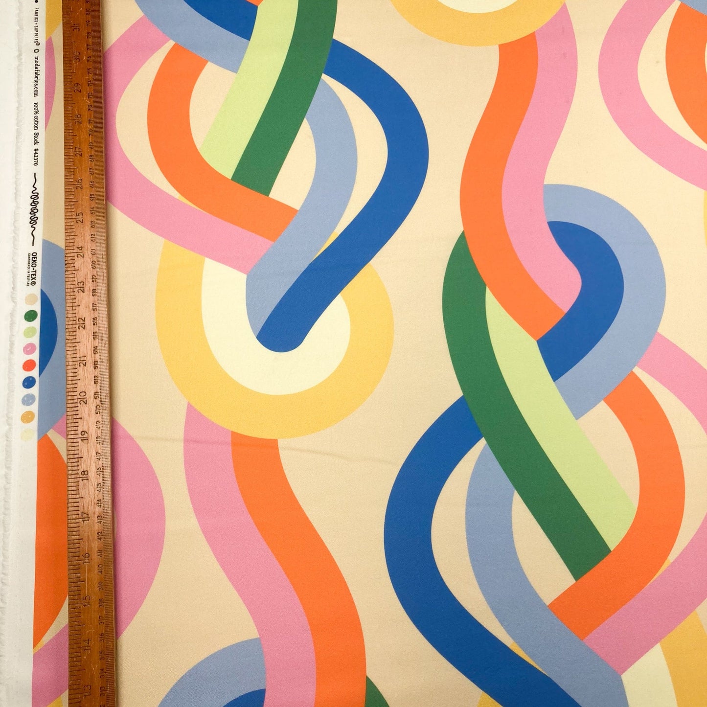 Moda Emily van Hoff 'Groove' Quilting Cotton Squiggle in 'Luminous Multi'