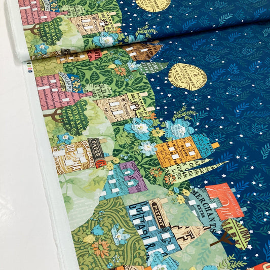 Moda 'Paper Hamlet' Quilting Cotton 'Midnight' Double Border Print