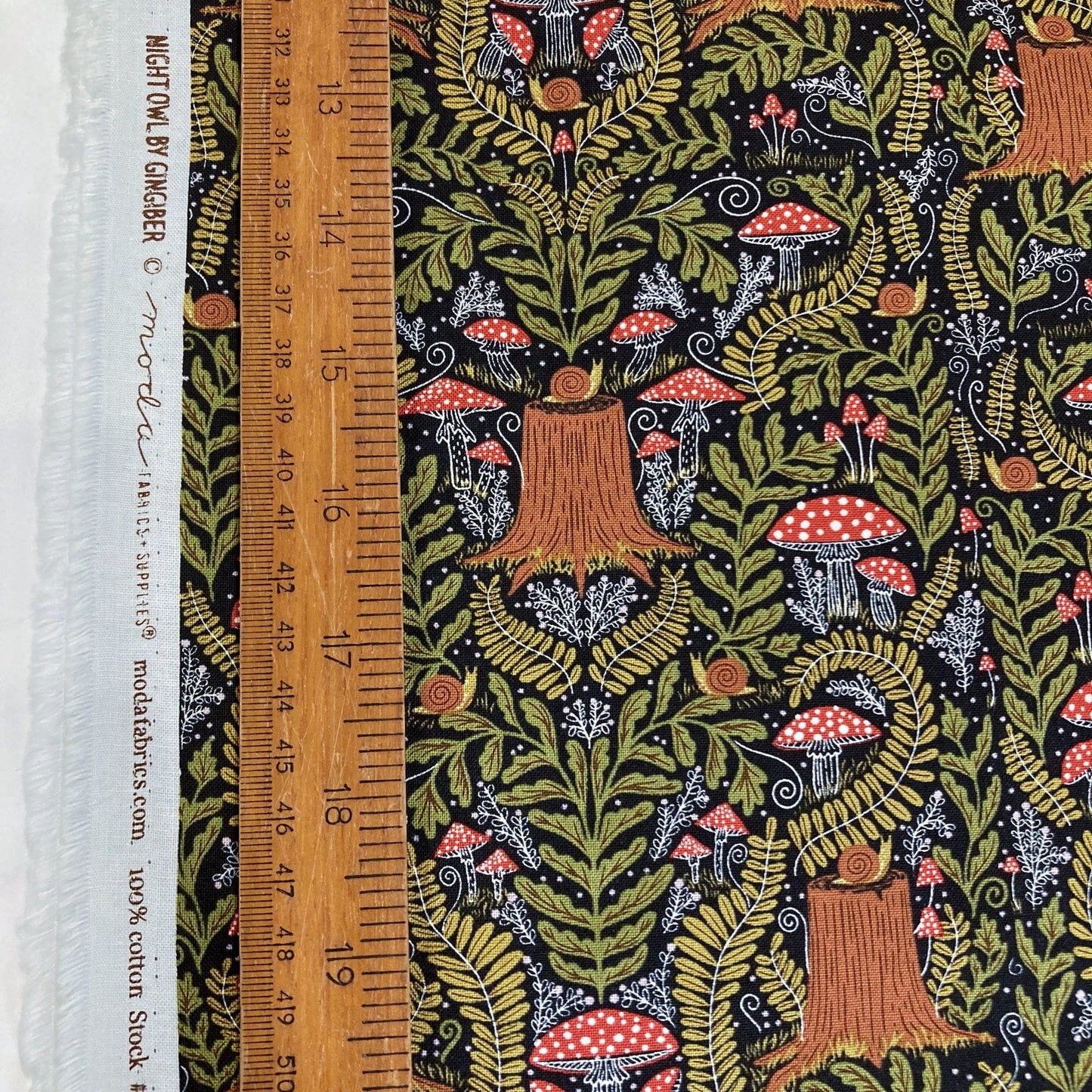 Moda 'Night Owl' Quilting Cotton 'Woodland' in Midnight