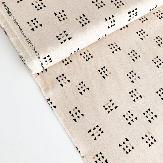 Zen Chic Cotton Canvas: 'Stamped' in Natural