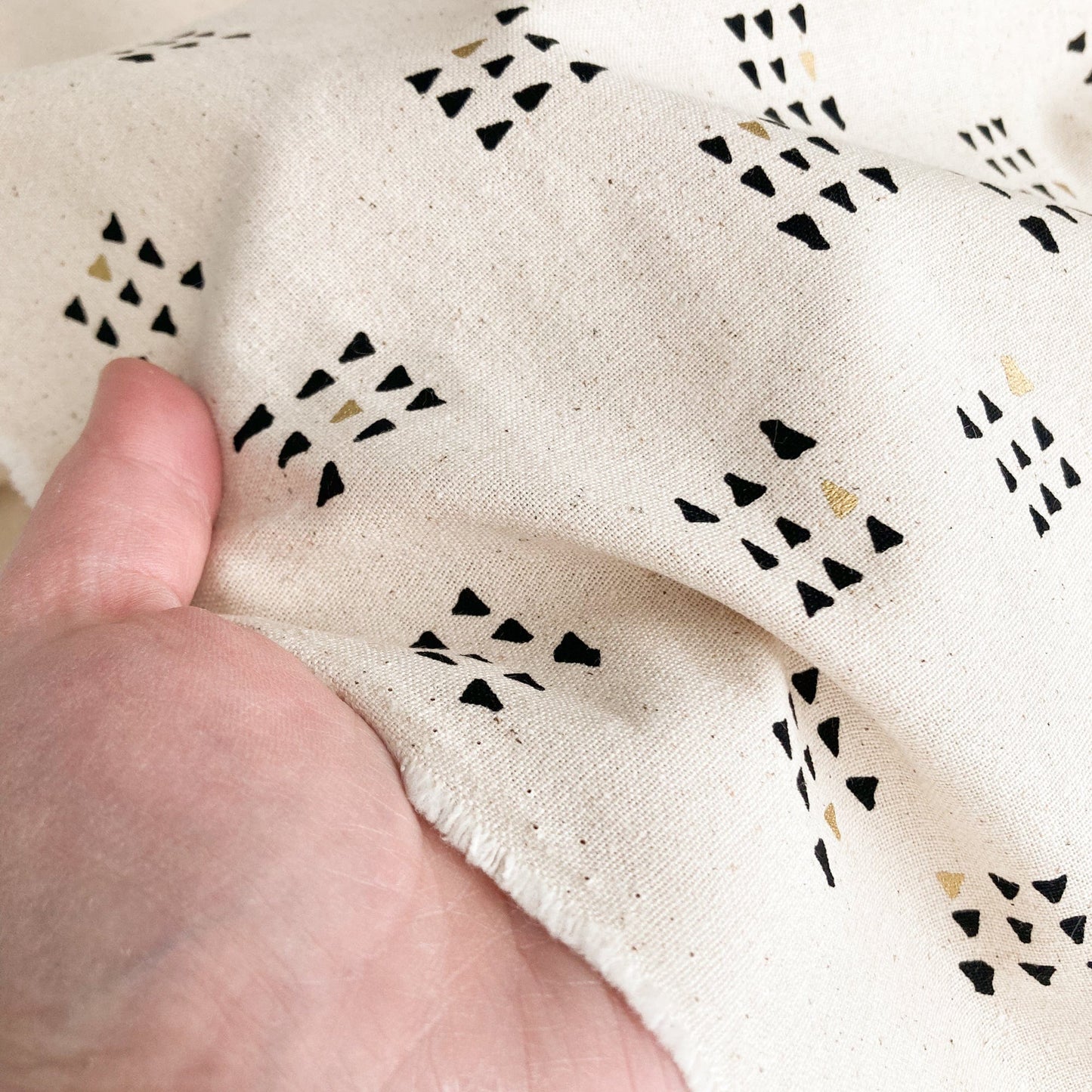Zen Chic Cotton Canvas: 'Stamped' in Natural