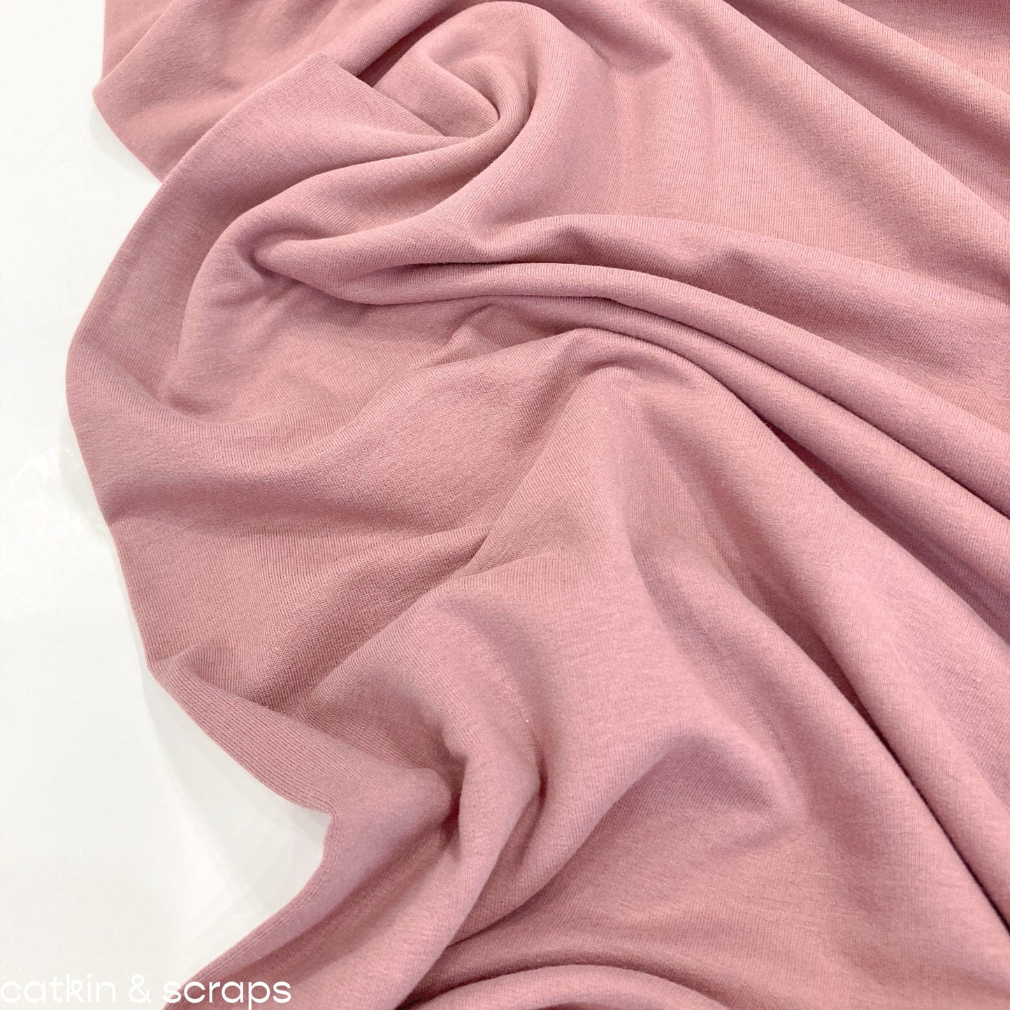 Organic Cotton Fleece-Backed Jersey in Old Rose