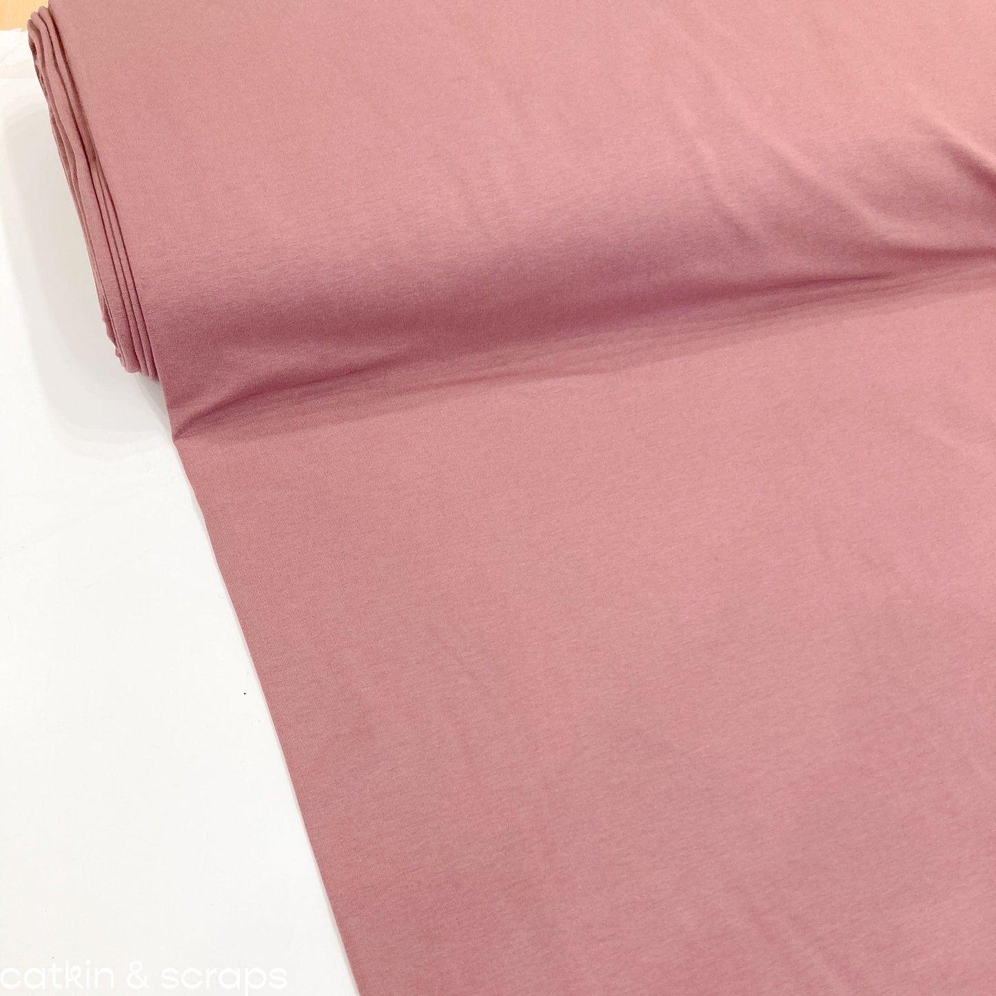 Organic Cotton Fleece-Backed Jersey in Old Rose