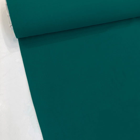 Organic Cotton Fleece-Backed Jersey in Dark Teal Green