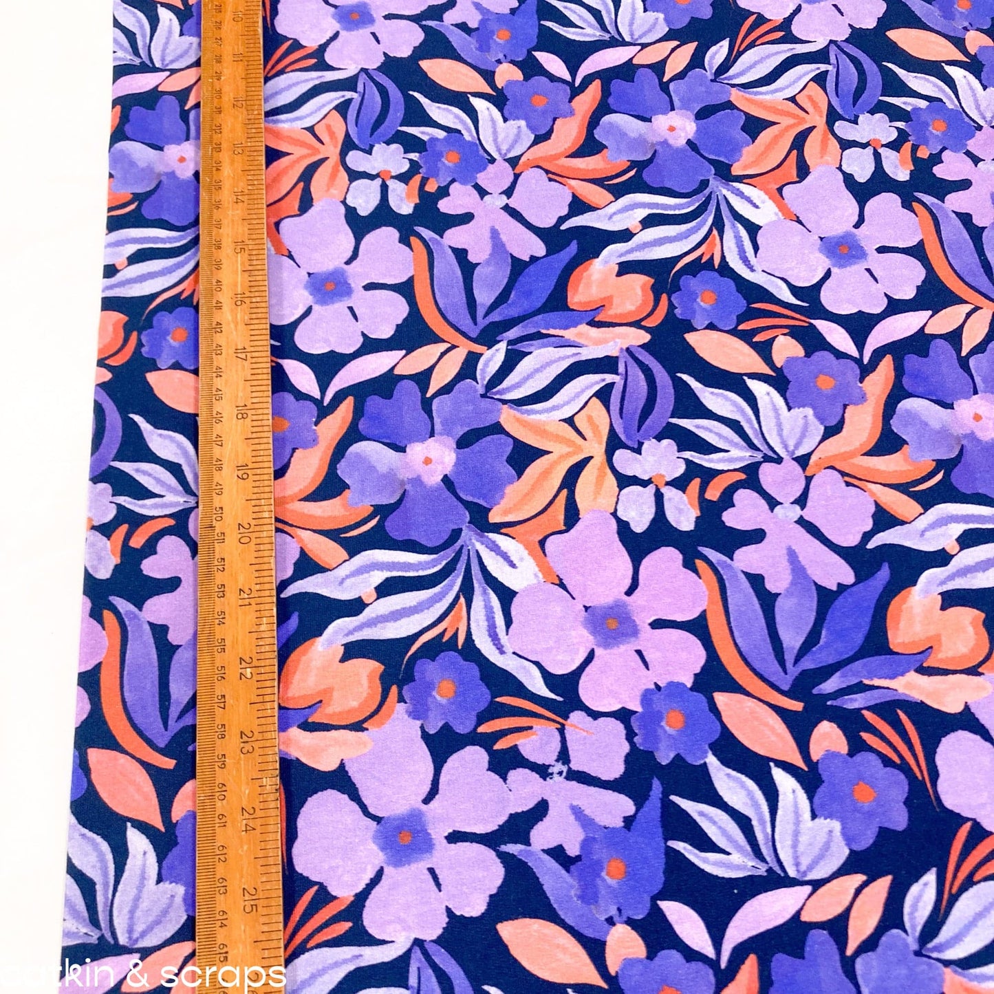Cotton French Terry Sweatshirting 'Flowers'