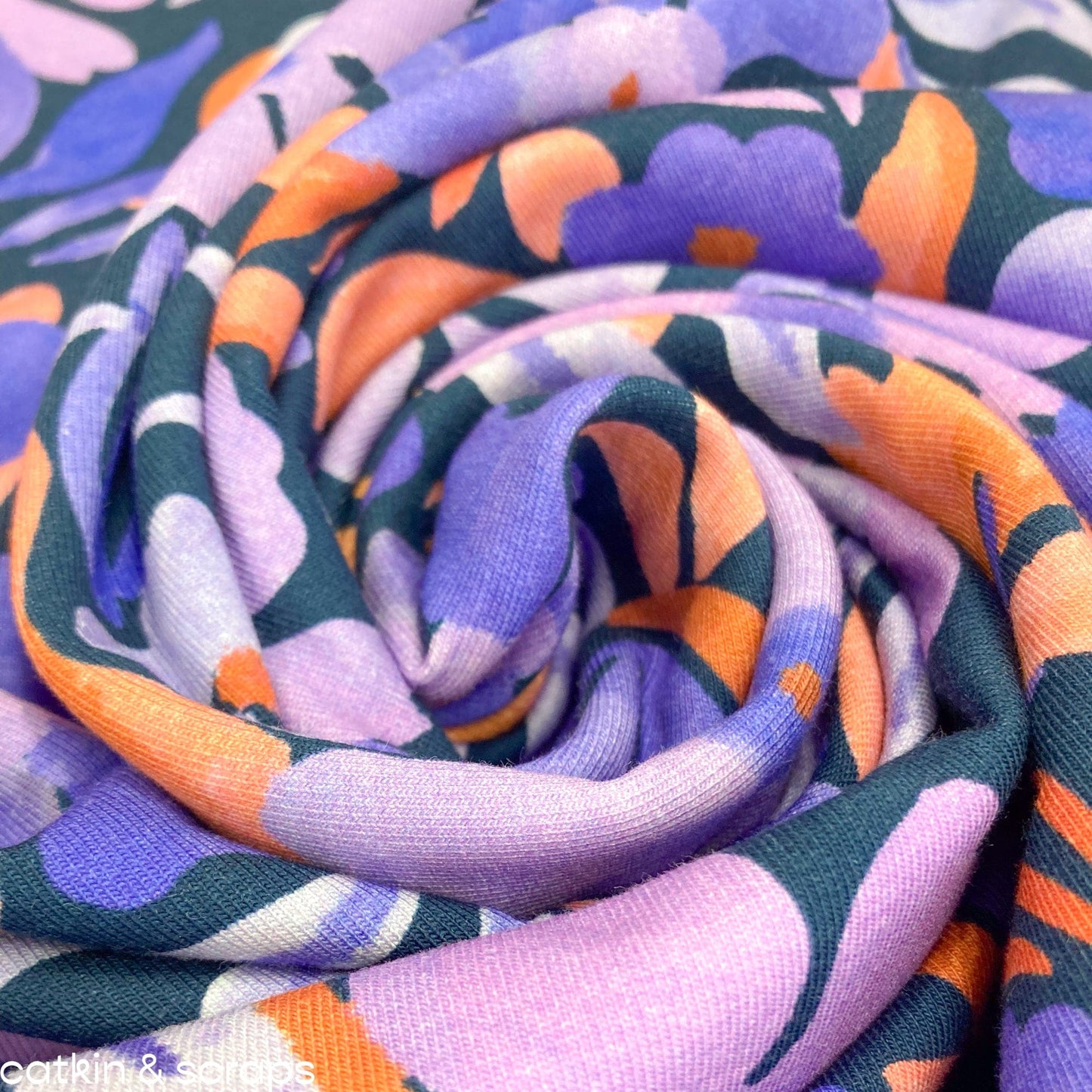 Cotton French Terry Sweatshirting 'Flowers'