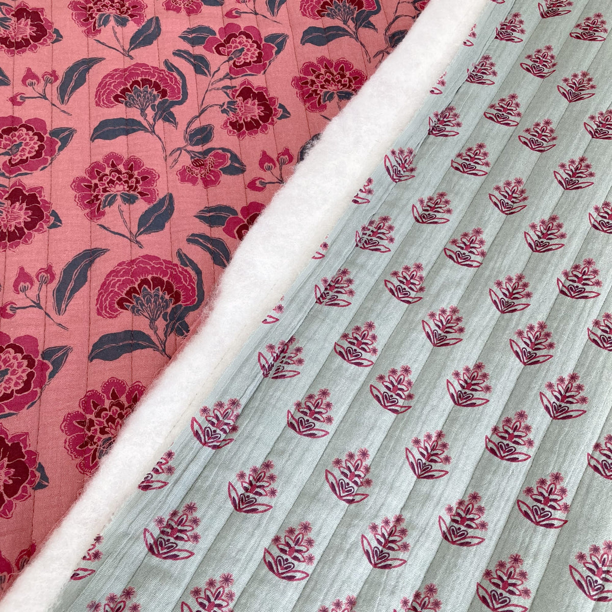 Quilted Double-Sided Double Gauze Floral in Old Rose