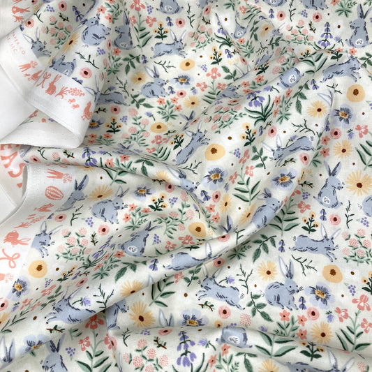 Rifle Paper Co. 'Easter II' Quilting Cotton 'Bunny Floral' in Cream