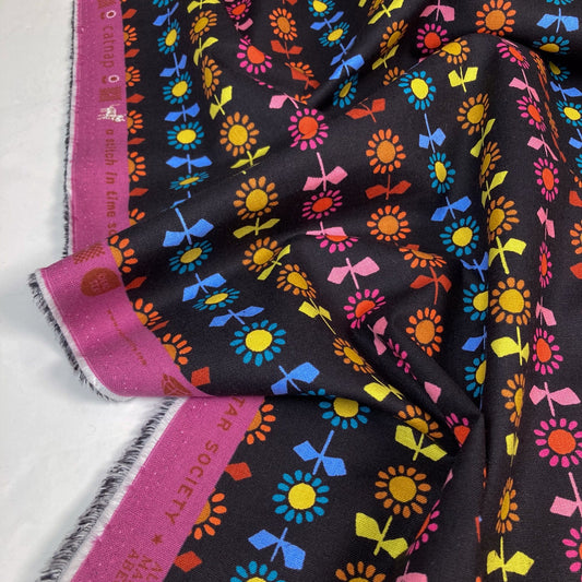 Ruby Star Society 'Catnap': Canvas 'Daisy Stripe' in Black