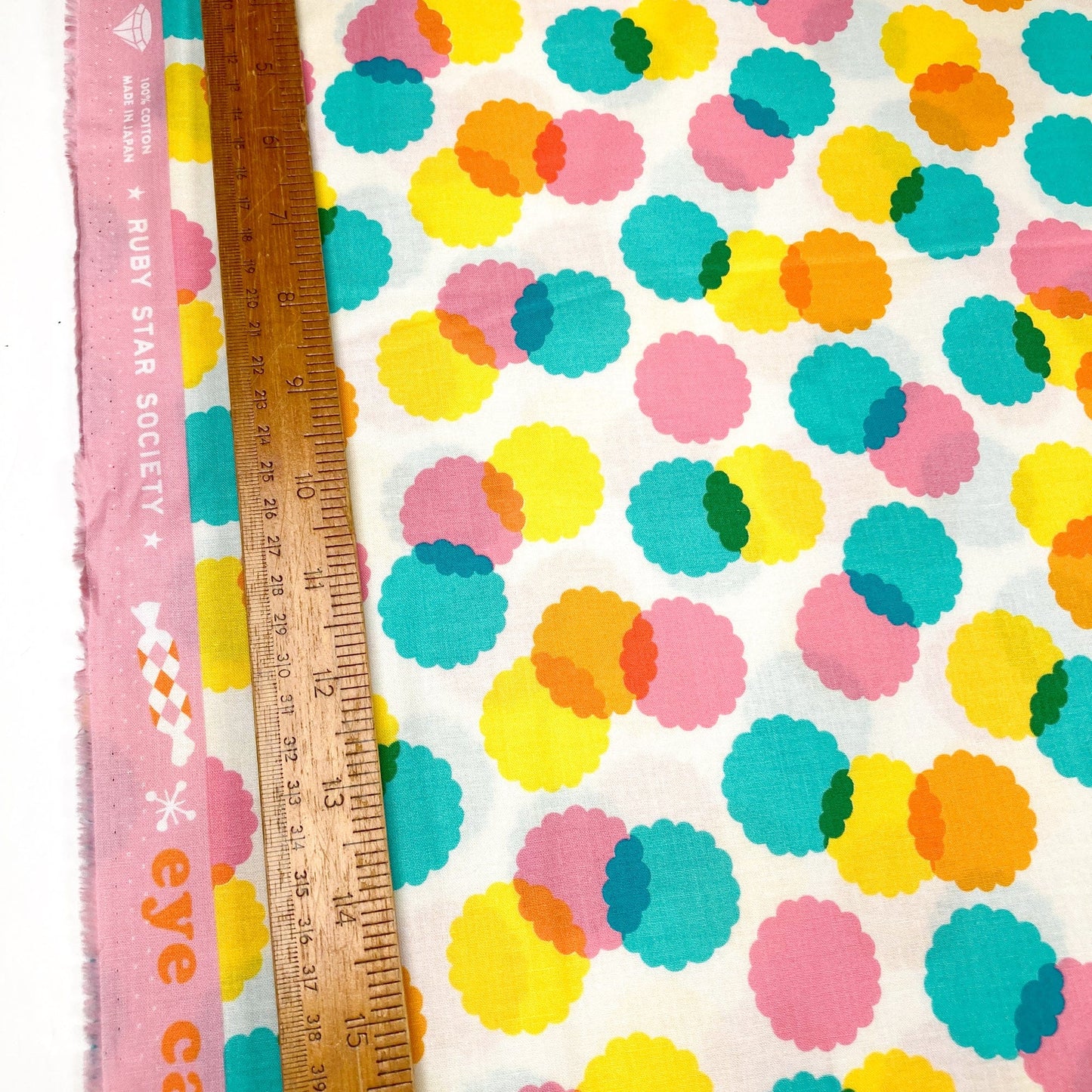 Ruby Star Society 'Eye Candy' Quilting Cotton 'Poms' in Natural