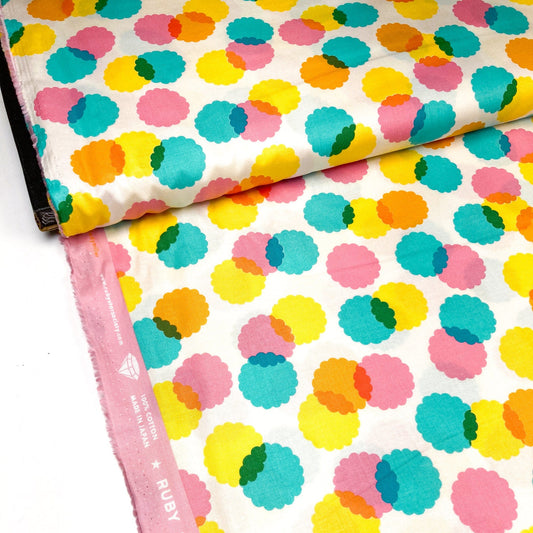 Ruby Star Society 'Eye Candy' Quilting Cotton 'Poms' in Natural