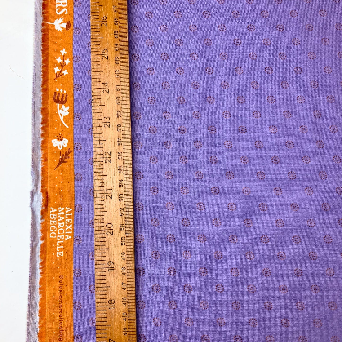 Ruby Star Society 'Favourite Flowers' Quilting Cotton 'Stamped Flower' in Thistle