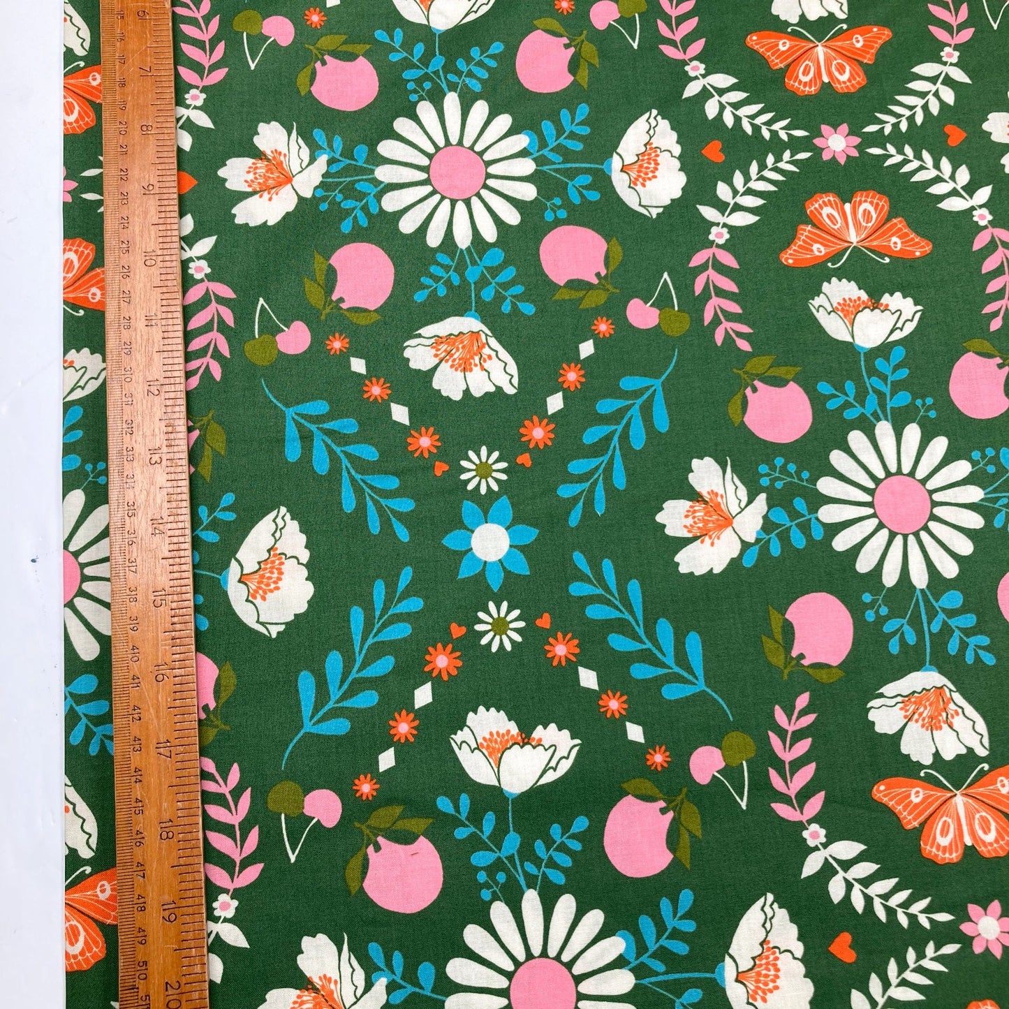 Ruby Star Society 'Juicy' Quilting Cotton 'Poppy Garden' in Sarah Green