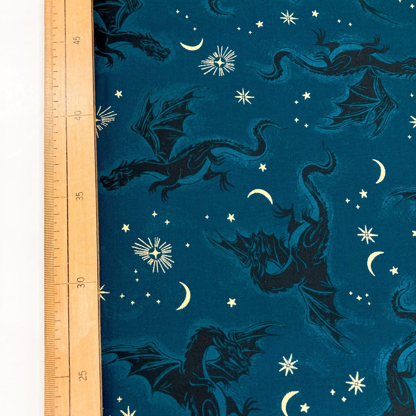 Ruby Star Society 'Fireglow' Quilting Cotton 'Etched Dragons' in Galaxy