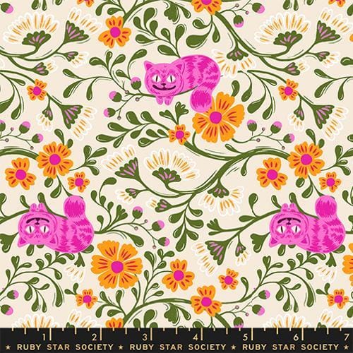 Ruby Star Society 'Hello Alice' Quilting Cotton 'Cheshire' in Shell