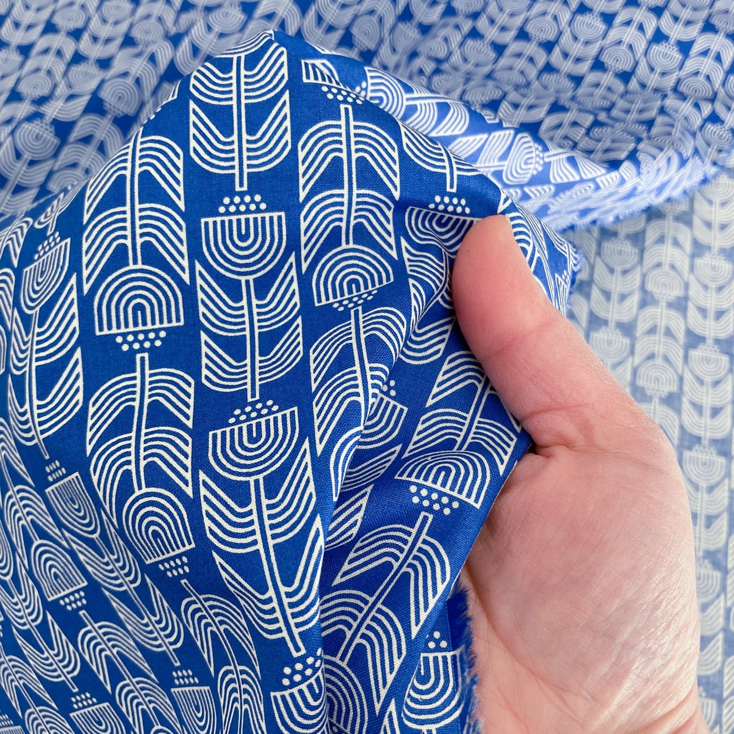 Ruby Star Society 'Woodland Park' Quilting Cotton 'Ironworks' in Blue Ribbon