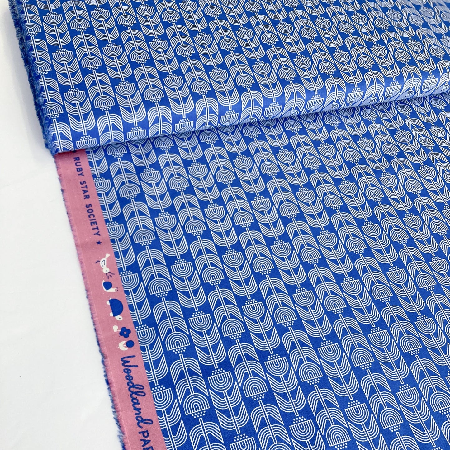Ruby Star Society 'Woodland Park' Quilting Cotton 'Ironworks' in Blue Ribbon