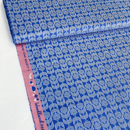 Ruby Star Society 'Woodland Park' Quilting Cotton 'Ironworks' in Blue Ribbon
