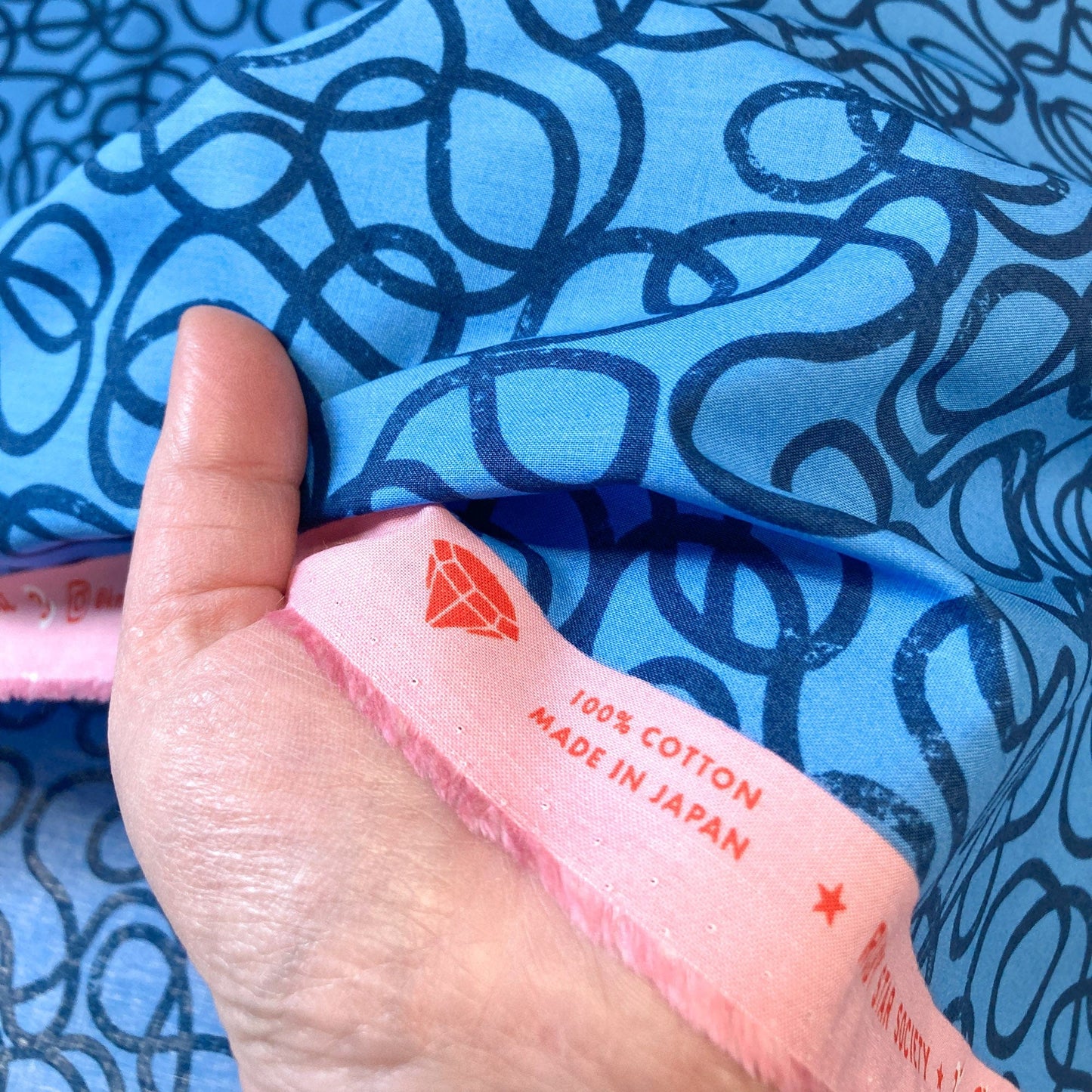 Ruby Star Society 'Tomato Tomahto' Quilting Cotton 'Noodles' in Lindley Blue