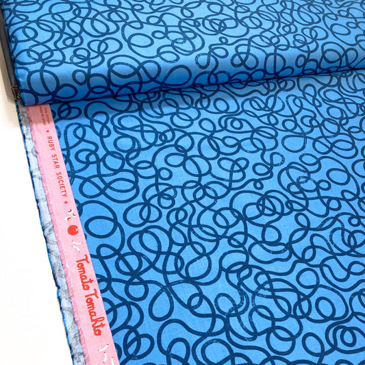 Ruby Star Society 'Tomato Tomahto' Quilting Cotton 'Noodles' in Lindley Blue