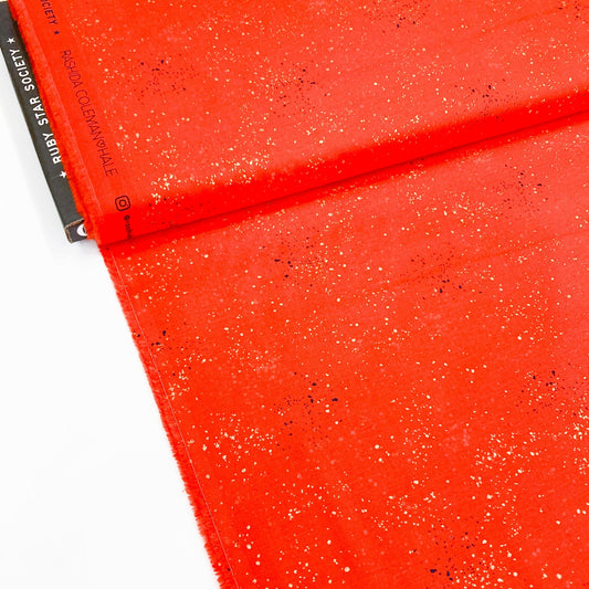 Ruby Star Society 'Speckled' Quilting Cotton in 'Poinsettia' (Metallic)