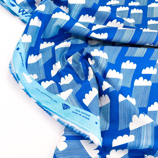 Ruby Star Society 'Water' Quilting Cotton 'Rain Clouds' in 'Blue Ribbon'