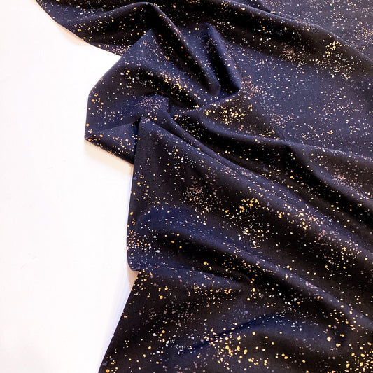 Ruby Star Society 'Speckled' Quilting Cotton in 'Black' (Metallic)