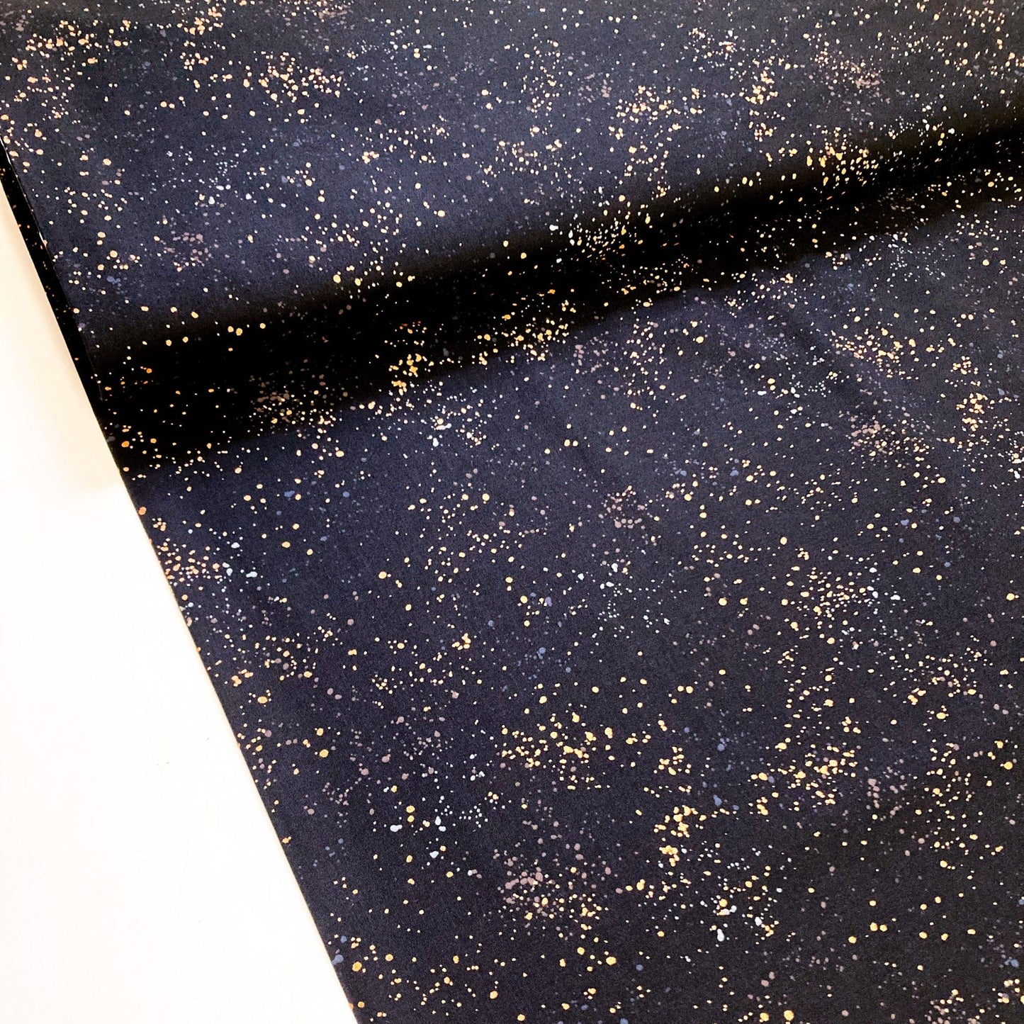 Ruby Star Society 'Speckled' Quilting Cotton in 'Black' (Metallic)
