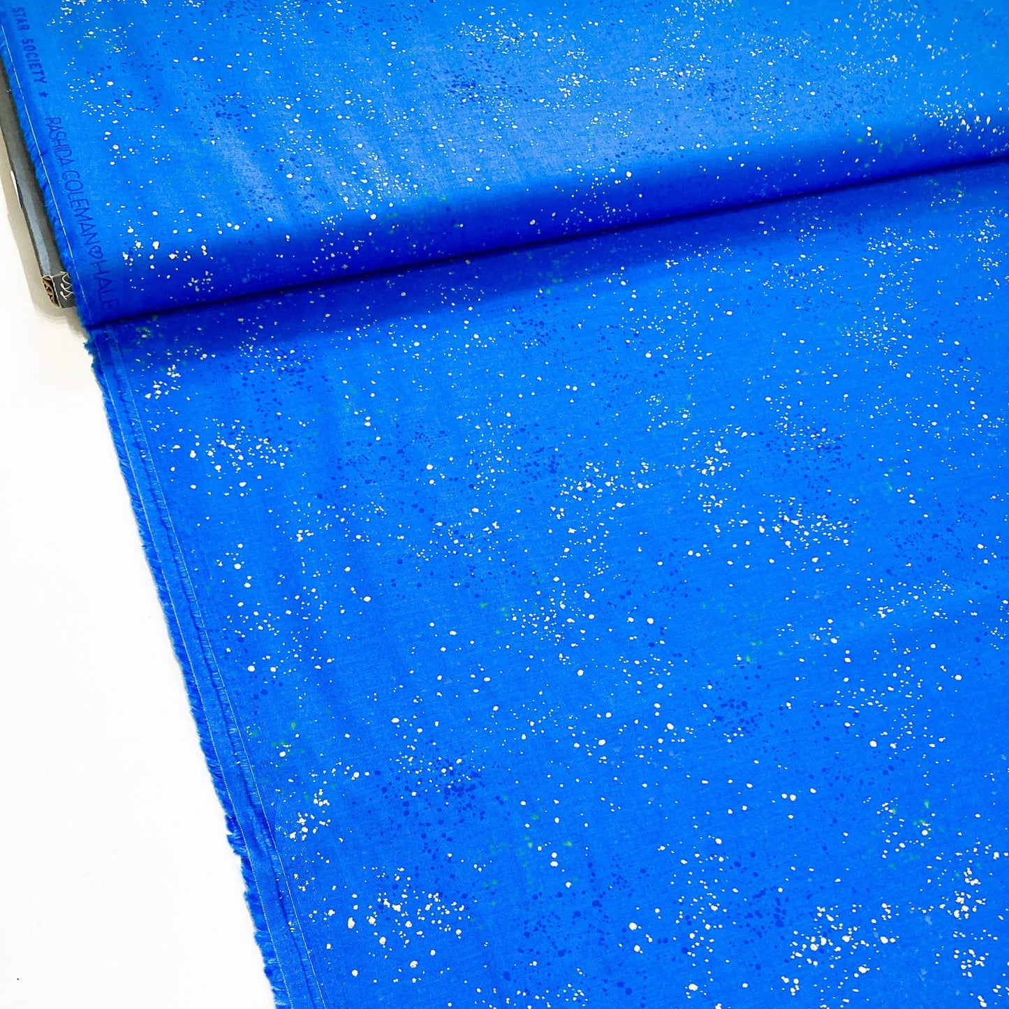 Ruby Star Society 'Speckled' Quilting Cotton in 'Blue Ribbon' (Metallic)