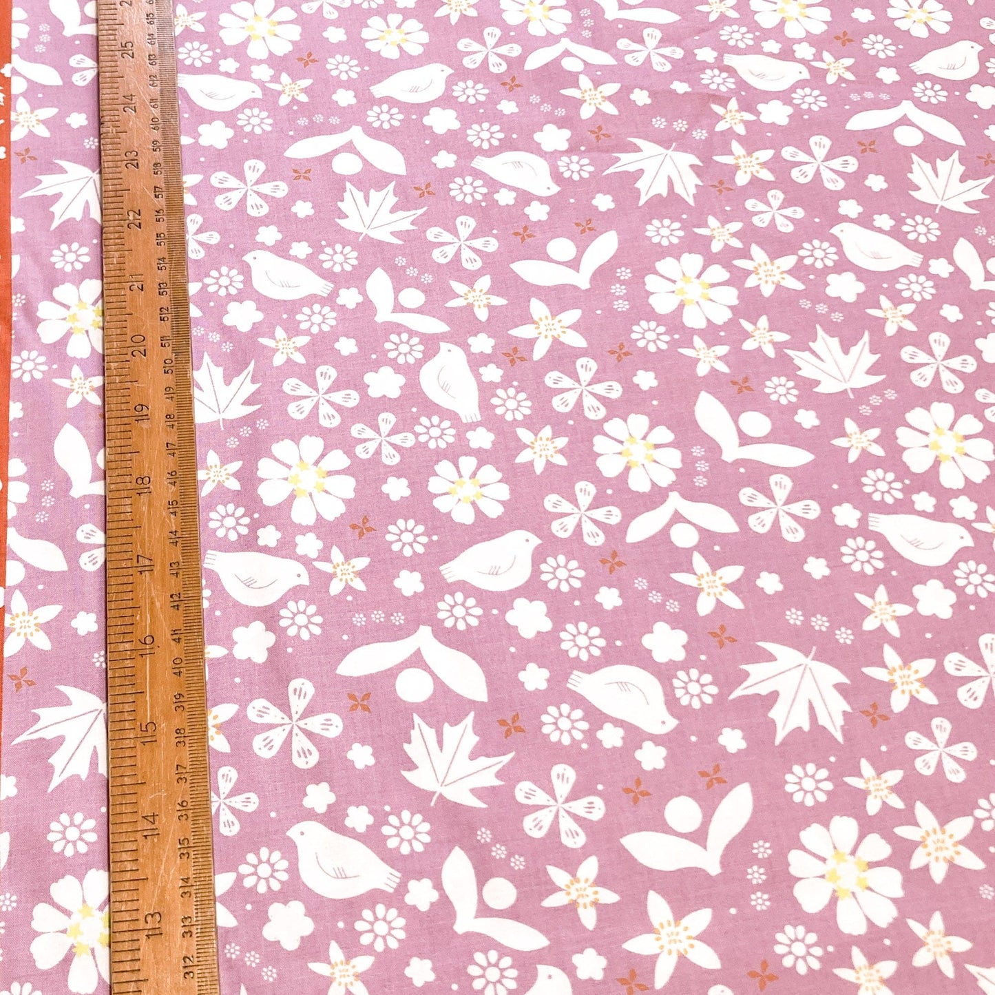 Ruby Star Society 'Sugar Maple' Quilting Cotton 'Pollinator' in Dark Peony